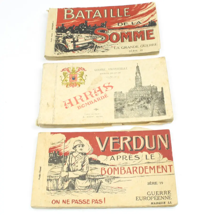 Ww1 Postcard Booklets - Verdun | Somme | Arras 1