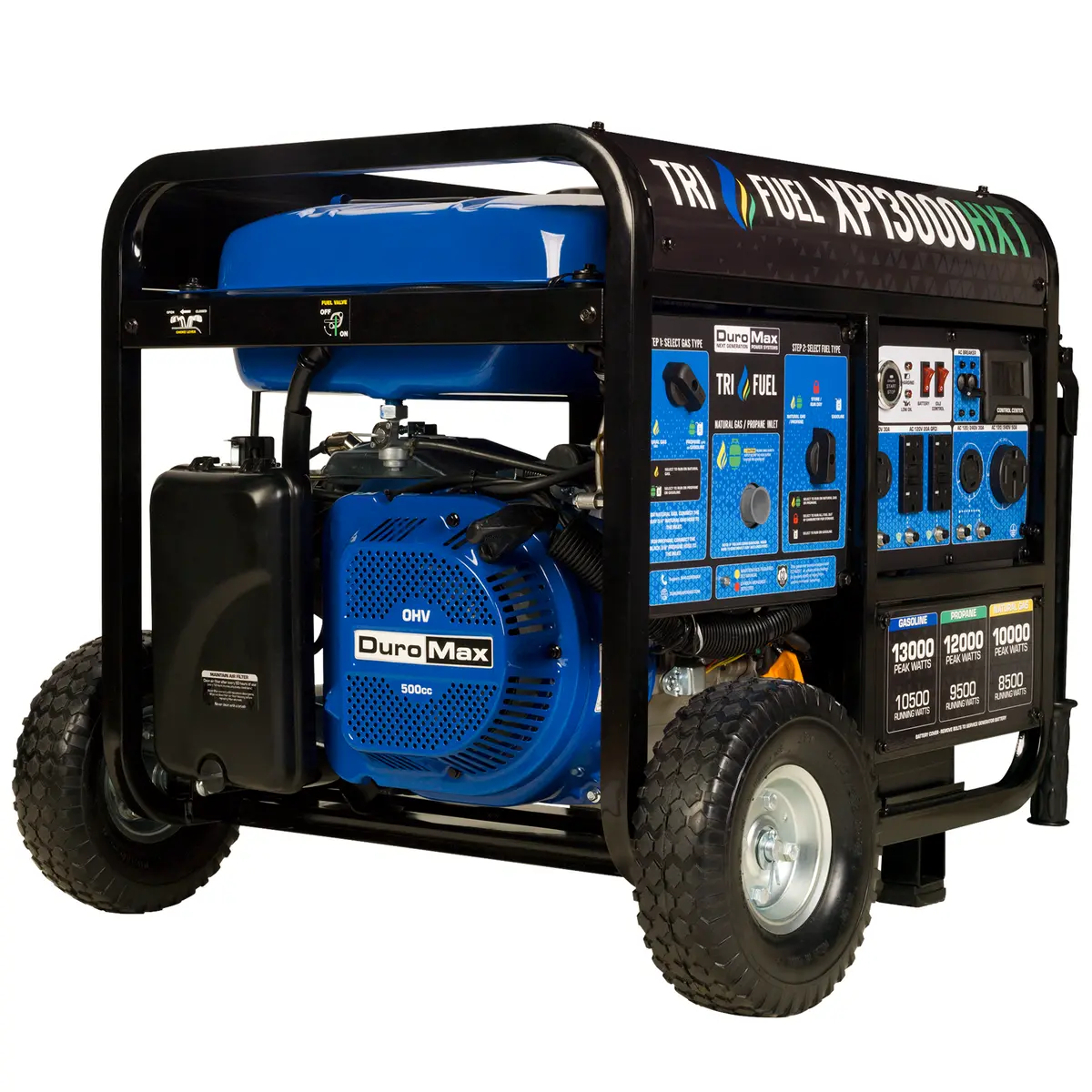 Duromax Xp13000hxt 13,000 Watt Electric Start Tri-Fuel Portable Generator W/ Co Alert 1