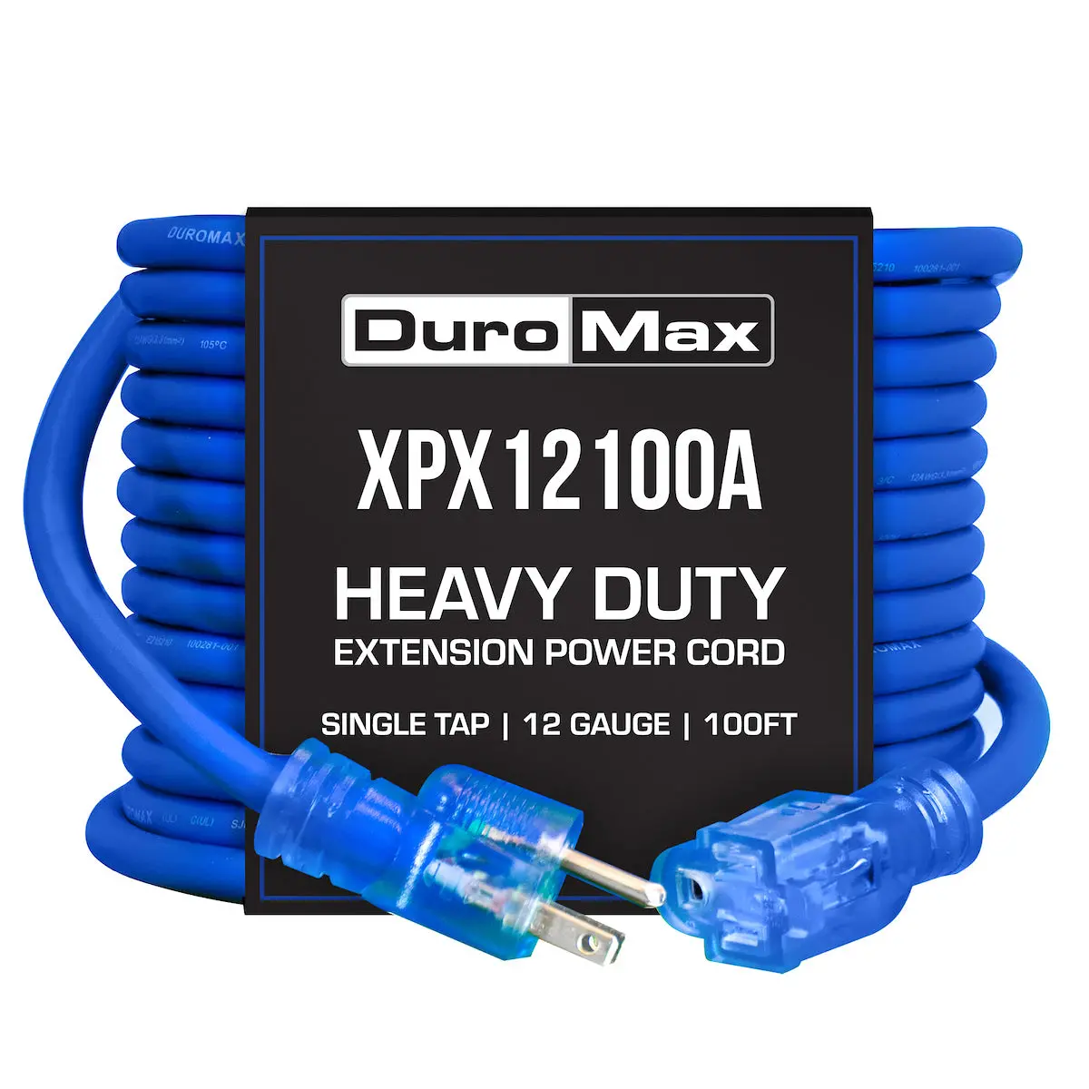 Duromax Xpx12100a Heavy Duty Sjeoow 100-Foot 12 Gauge Blue Single Tap Extension Power Cord 1