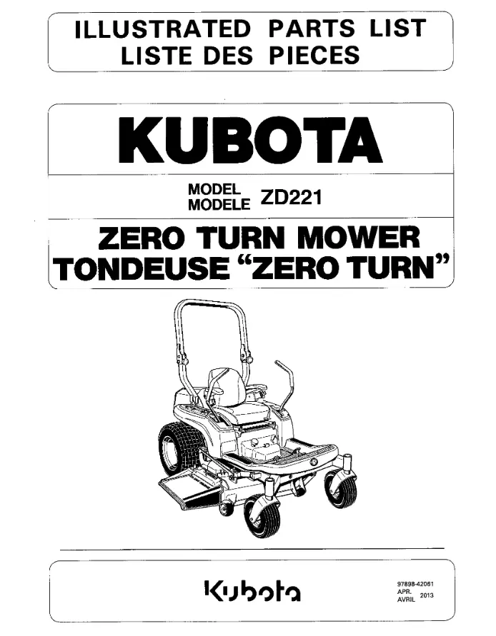 Zd221 Parts Manual 1