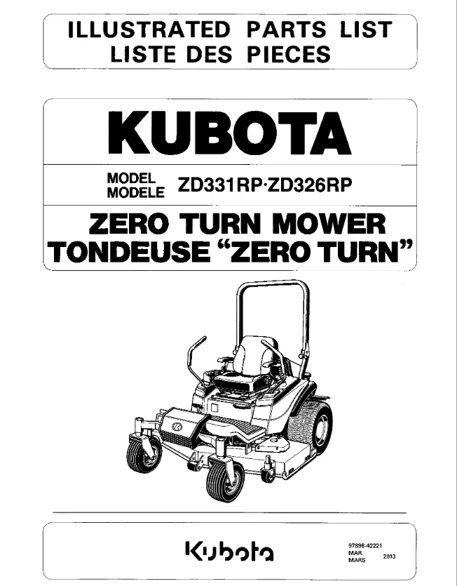 Zd331rp Parts Manual 1