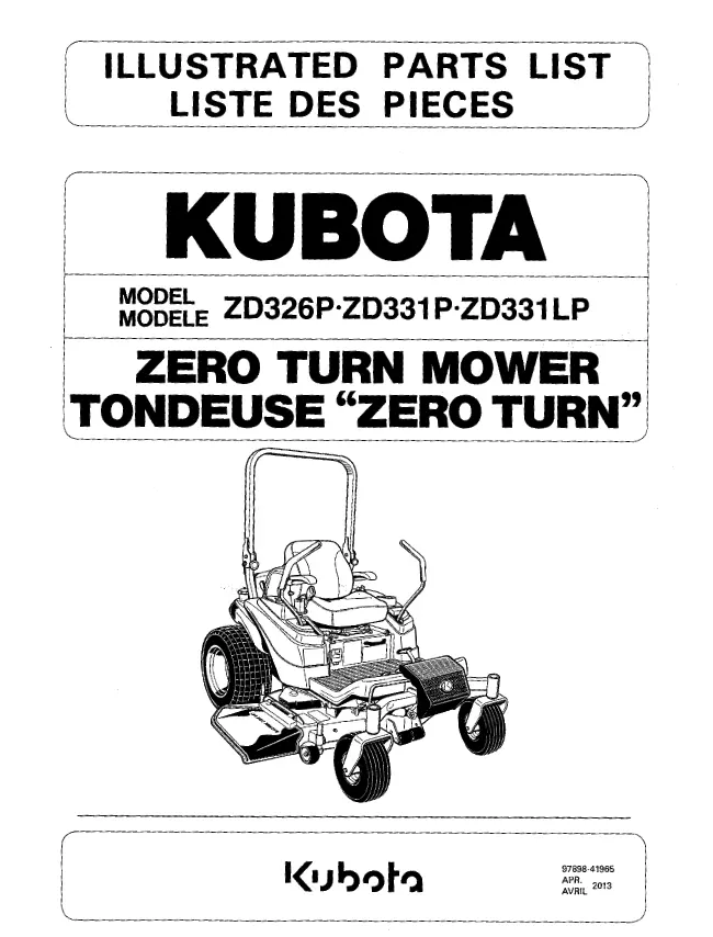 Zd331p Parts Manual 1