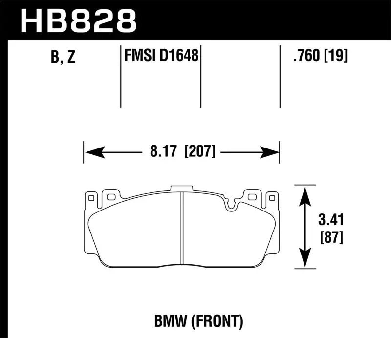 Hawk Hb828u.760 Hawk 12-20 Bmw M2/3/4/5/6 Dtc-70 Motorsports Front Brake Pads 1