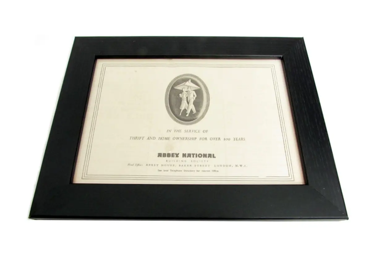 1950'S Framed Abbey National Picture - Size: A5 1