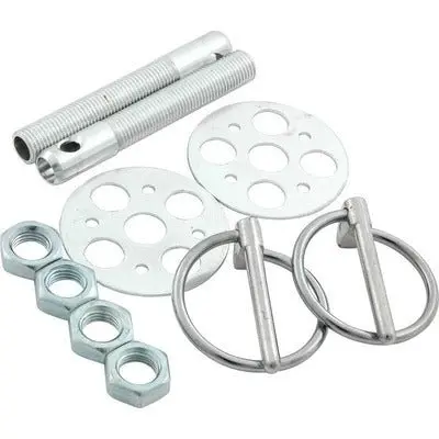 Allstar Aluminum Lightweight Hood Pin Kit (Silver, Black) 1