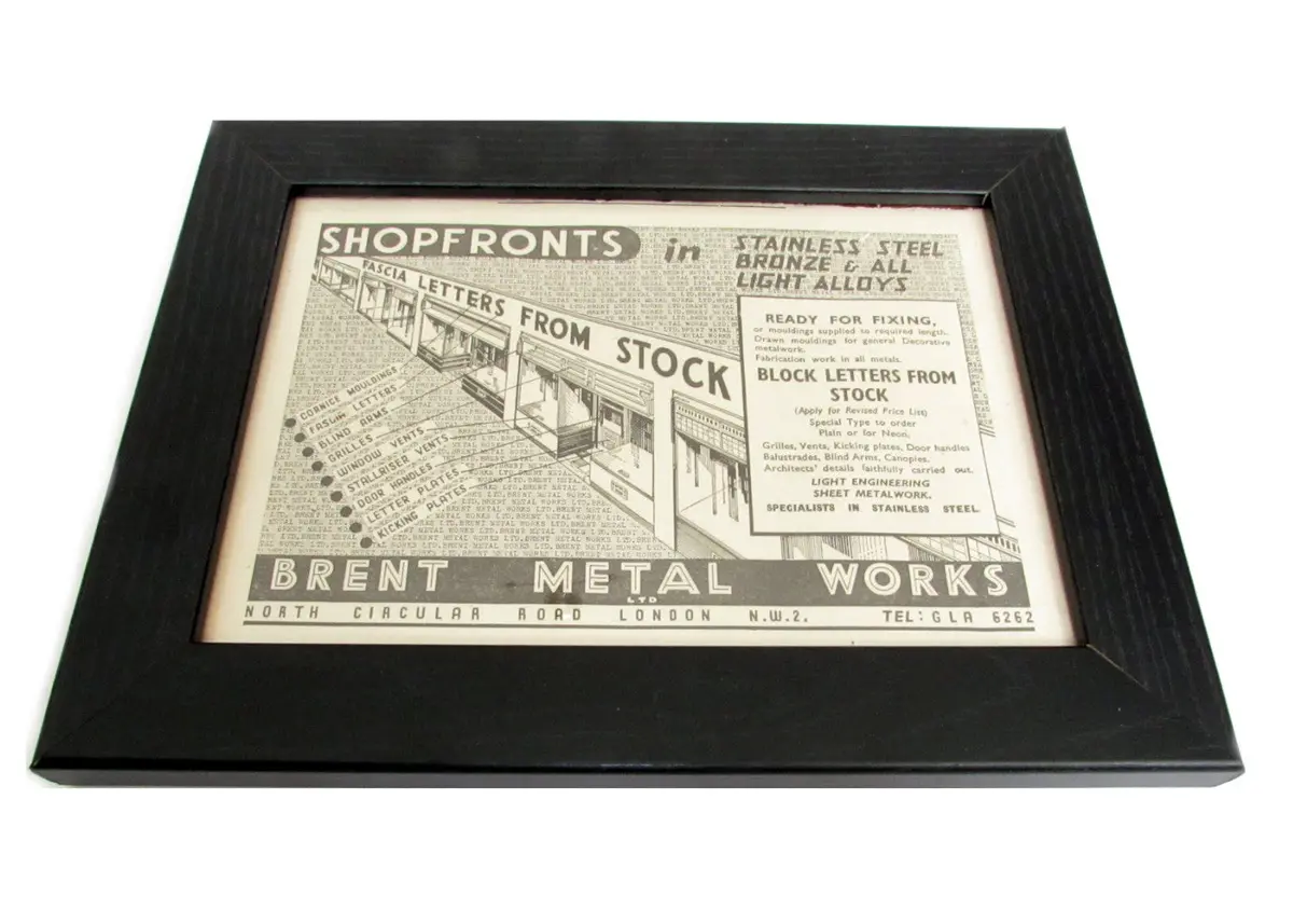 1950'S Framed Shopfront Letters Picture - Size: A5 1