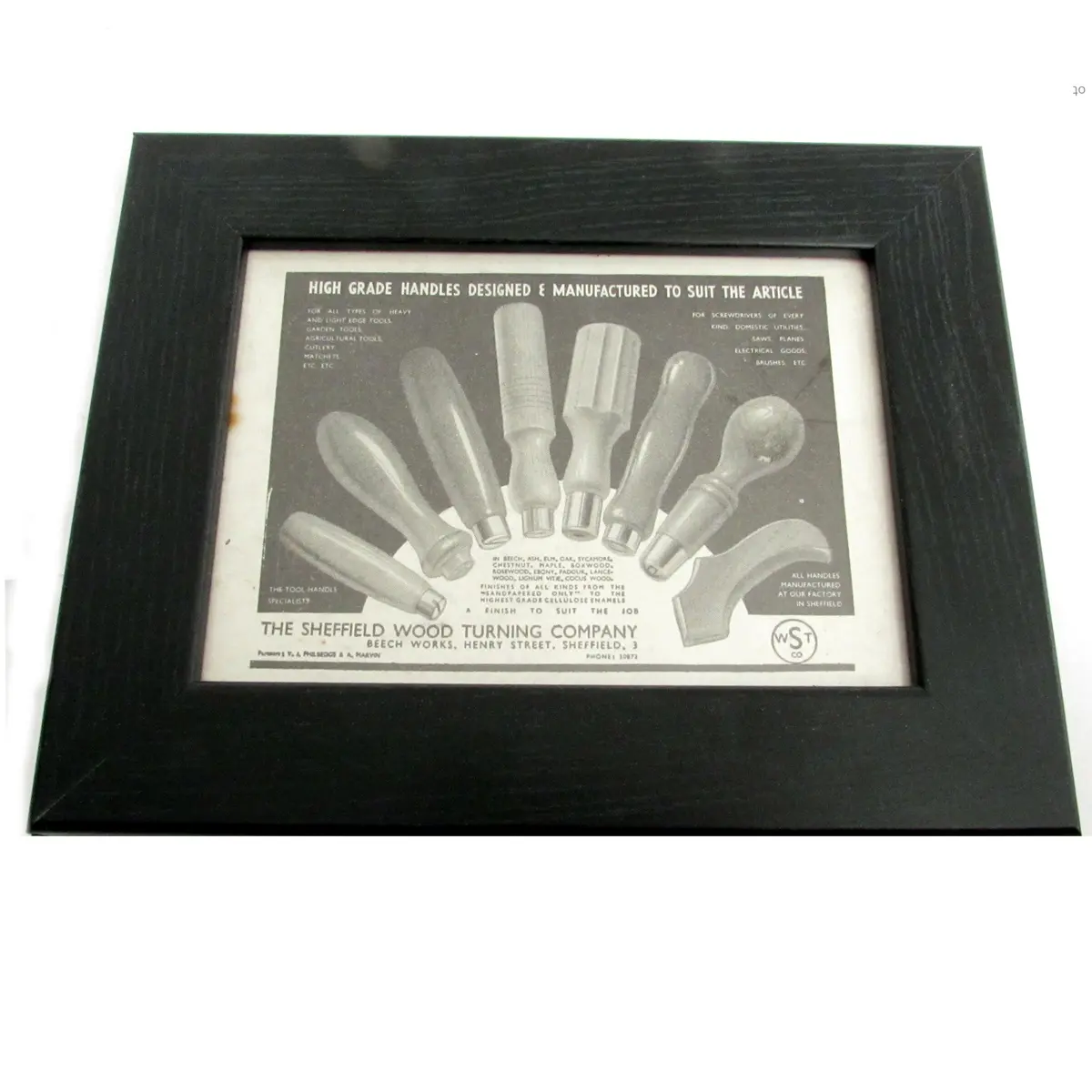 1950'S Framed Sheffield Wood Turning Picture - Size: A6 1