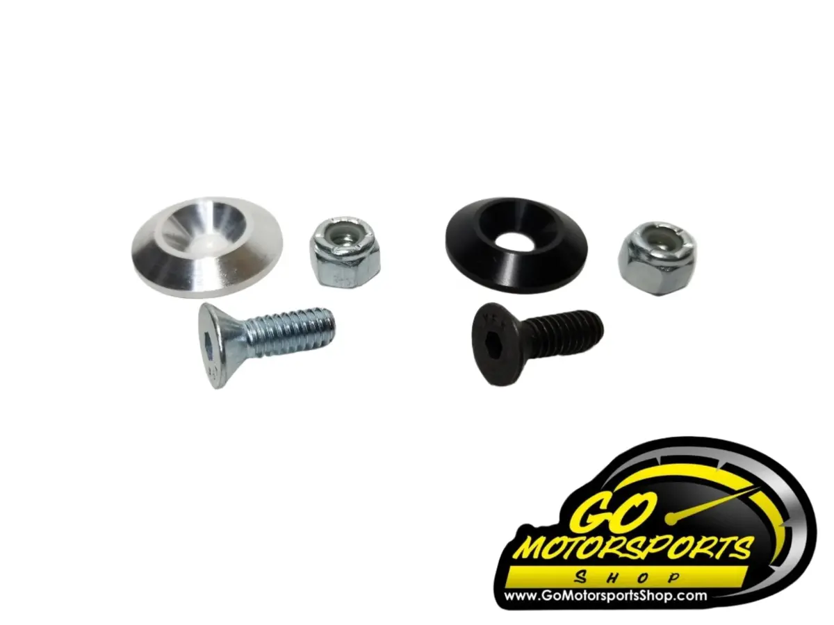 Countersunk Fender Bolts (1" Long) / Washers (Silver & Black) 1