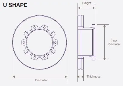 Dwtr0001 Air Disc Rotor For Bendix 138Mm U-Shape Brake 1