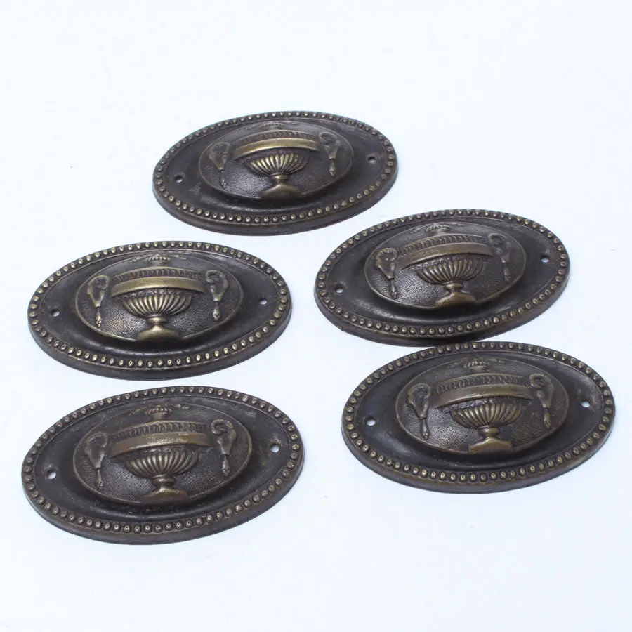 5X Old Brass Decorative Cupped Plates 1