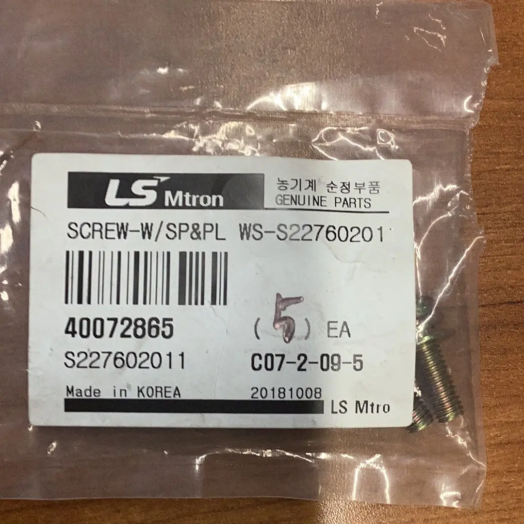 Ls Tractor Screw W/Sp & Pl, 40072865 1