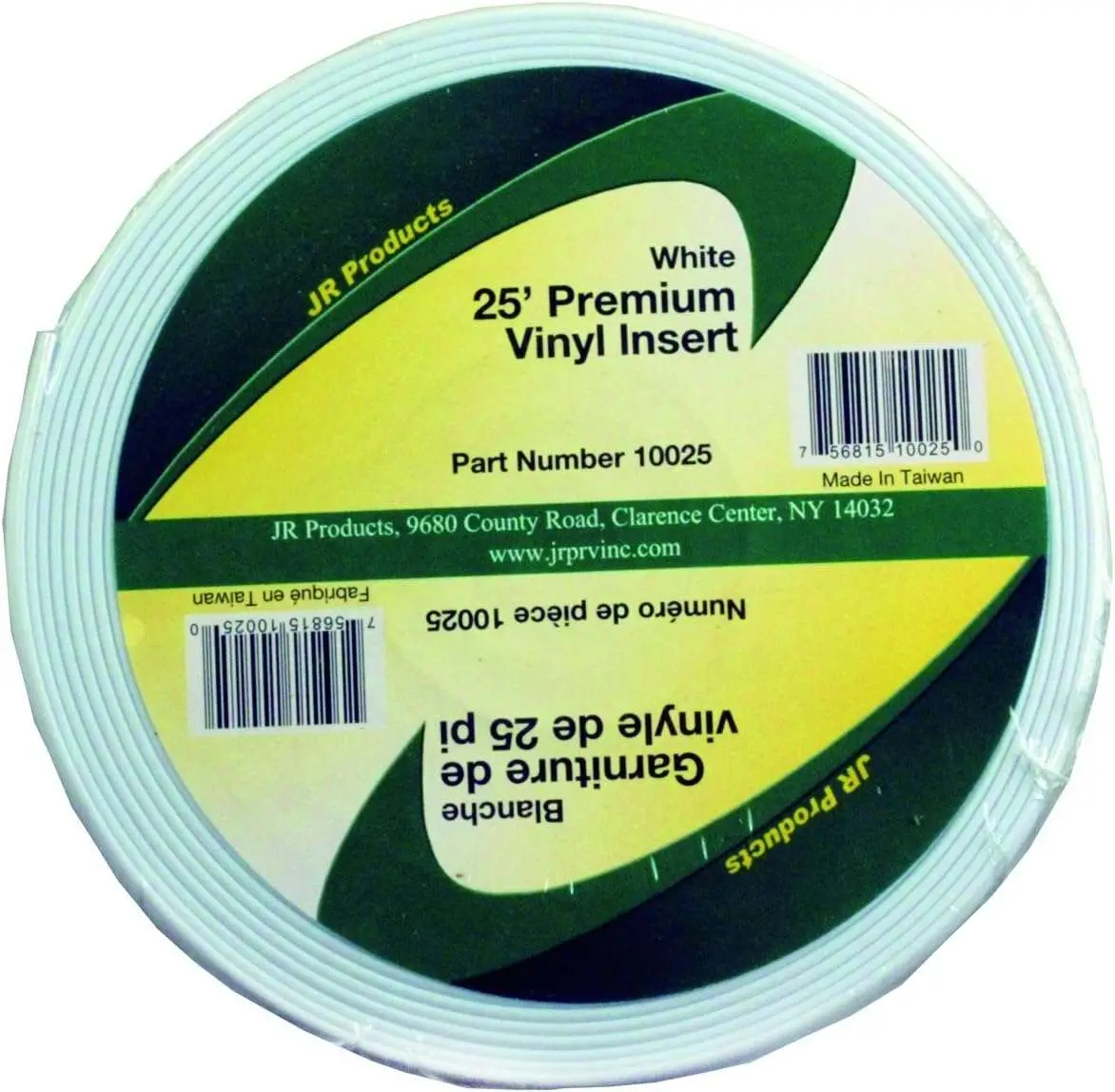 Jr Products 10025 White 25' Premium Vinyl Insert 1