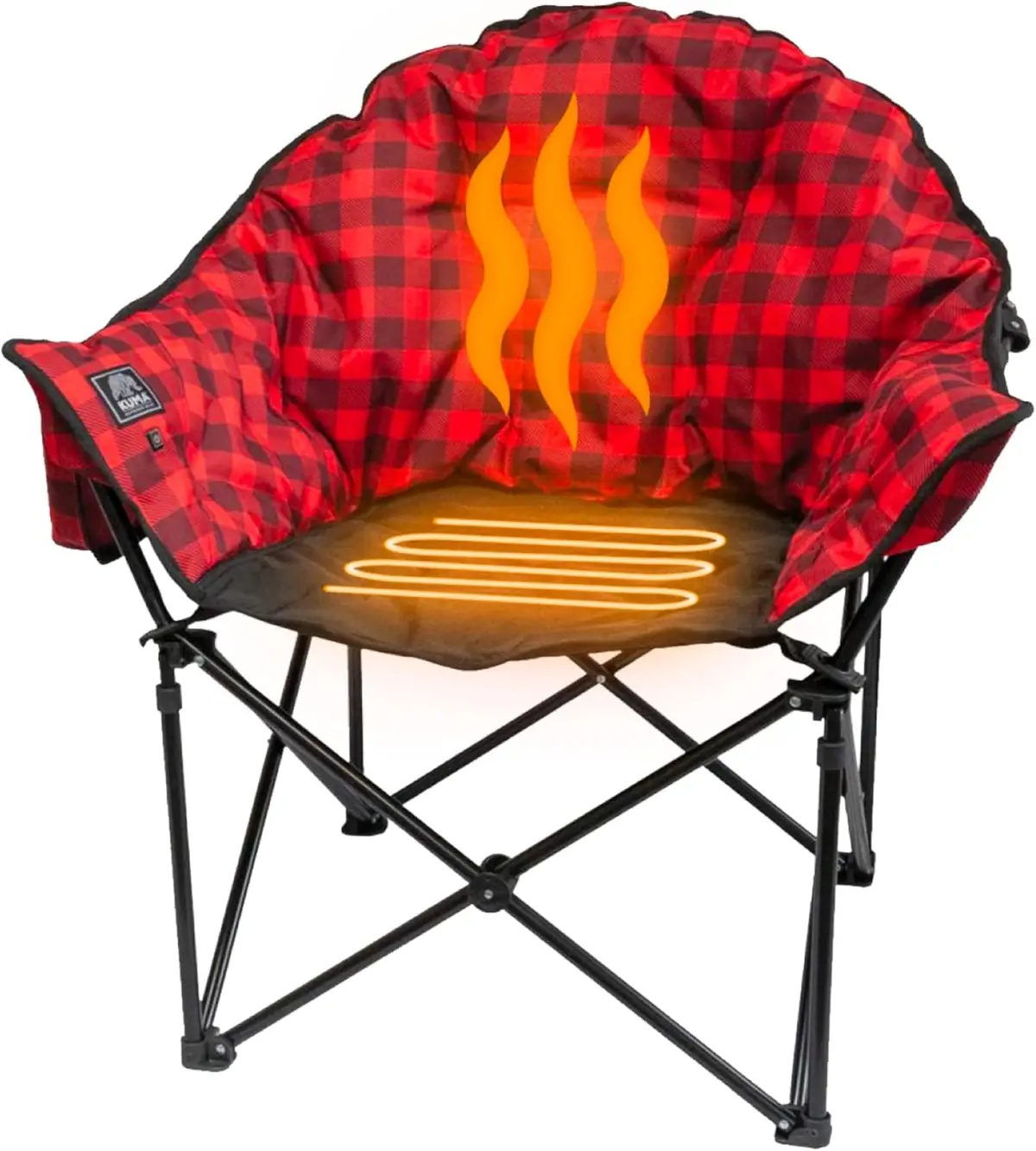 Lazy Bear Heated Chairw/ Power Bank - Red/Black Plaid 1