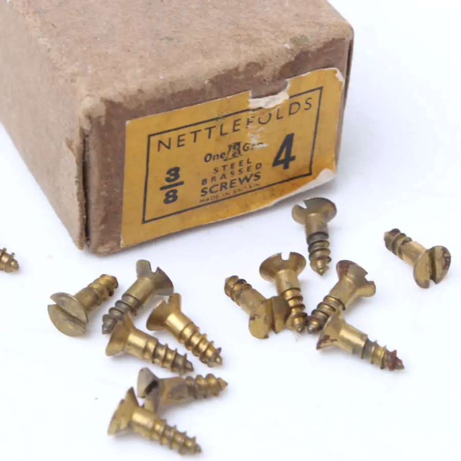 21 X Nettlefolds 3/8 X 4’S Brass Screws 1
