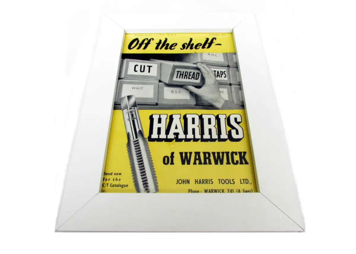 1950'S Framed Harris Tools Picture - Size: A5 1
