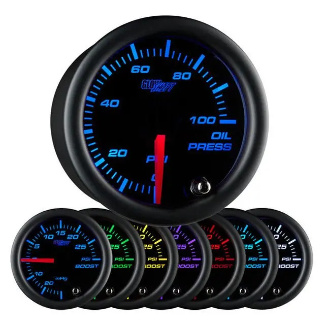 Oil Pressure Gauge | Black Dial Multicolor Gauges 1