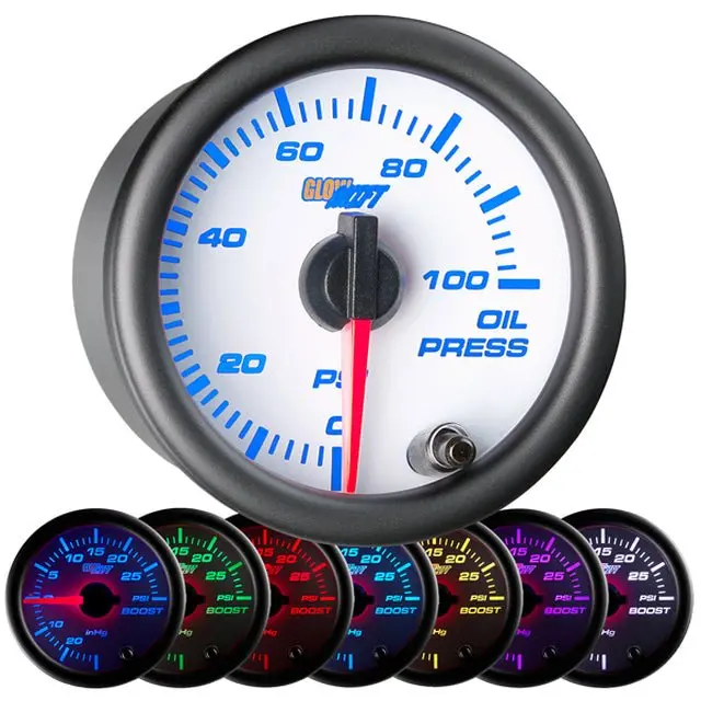 Oil Pressure Gauge | White Dial Multicolor Gauges 1