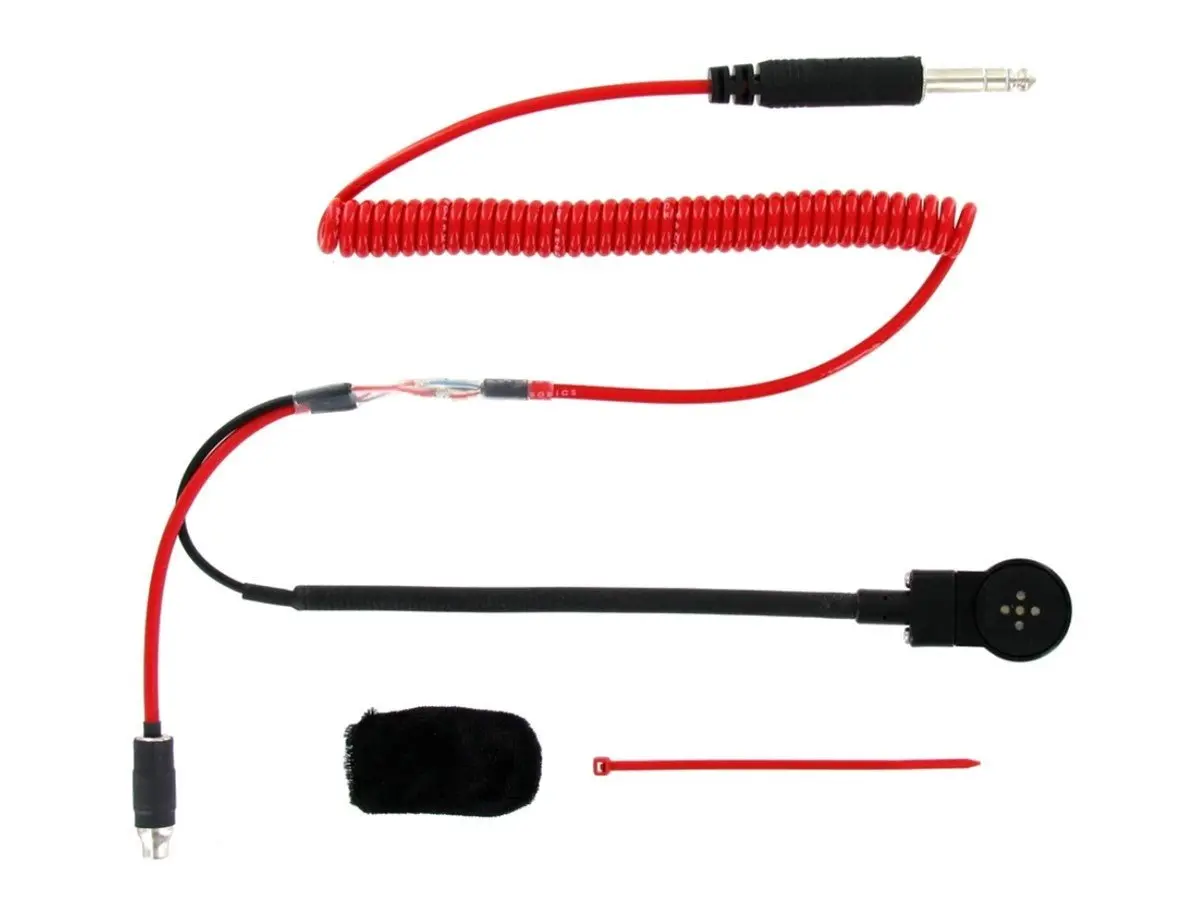 R.E. Racing Electronics | Helmet Kit - Standard Mic Flex Boom 3 Conductor, Coil Cord 1