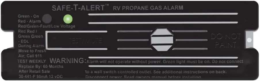 Safe-T-Alert 30-441-P-Bl Classic Propane/Lp Gas Alarm - 12V, 30 Series Surface Mount, Black 1