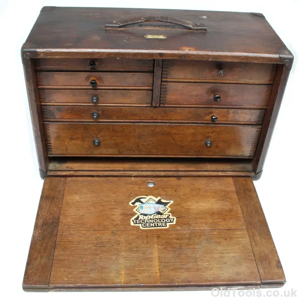 Sold - Old Emir (London) Engineers Toolbox (Oak) 1