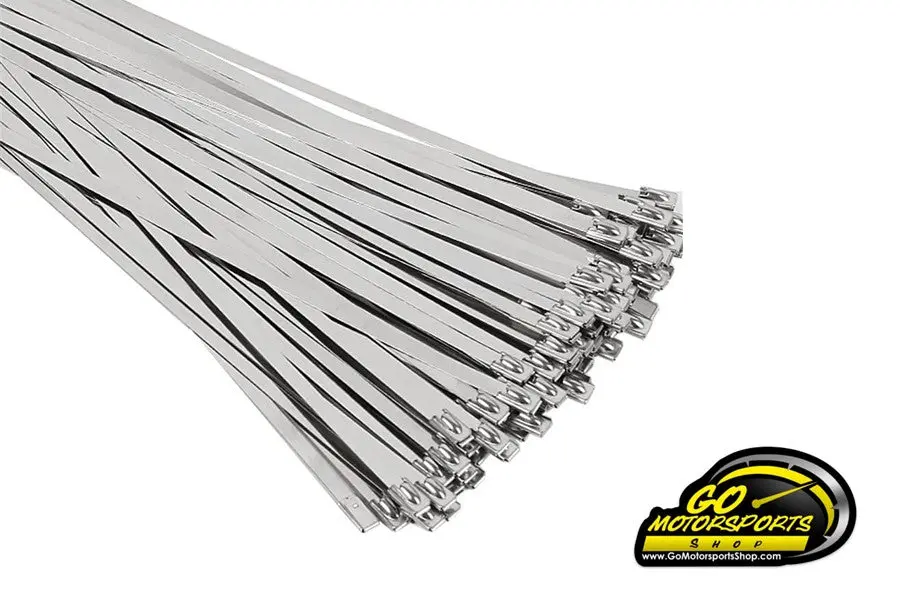 Stainless Steel Locking Zip Ties For Exhaust/Header Wrap (10 Pack) 1