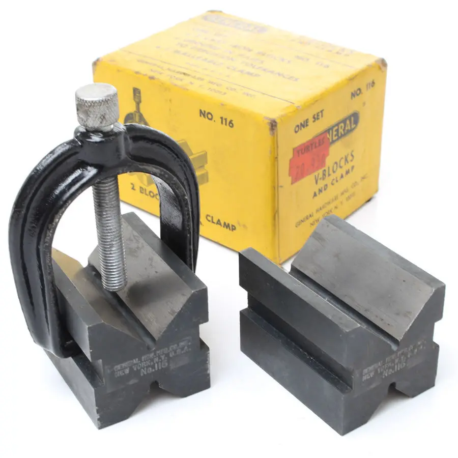 Sold - Usa Vee Blocks And Clamp No. 116 1