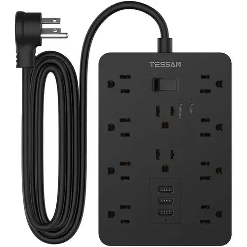 Tessan 10-Outlet Surge Protector With 3 Usb Ports 1
