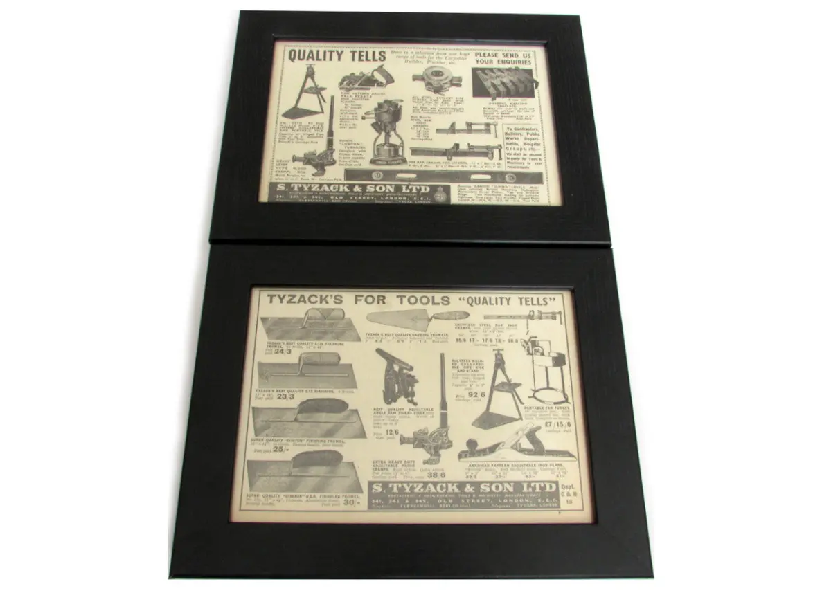 1950'S Framed Tyzack Tools Pictures - Size: A5 1