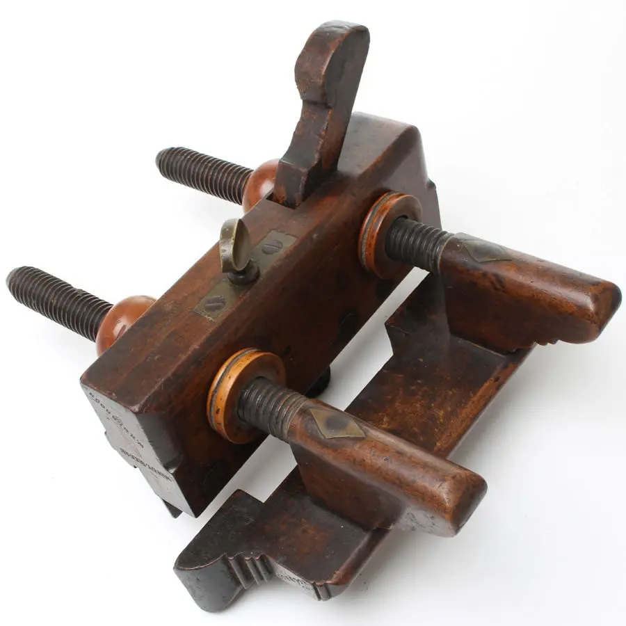 Sold - Varvill Wooden Screw Stem Plough Plane (Beech, Boxwood) 1