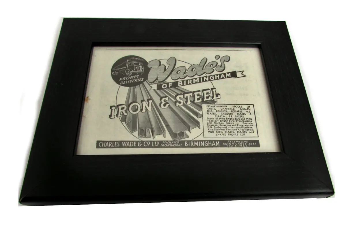 1950'S Framed Wades Steel Picture - Size: A6 1