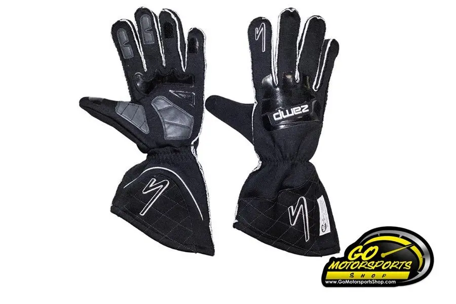 Zamp Zr-50 Race Glove (Sfi 3.3/5, Double Layer, Fire Retardant Fabric / Silicone, Black) 1