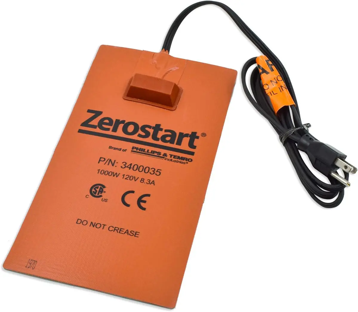 Zerostart 3400035 Silicone Pad Heater Engine Oil, Transmission Fluid, Reservoir And Hydraulic Fluid Heater, 6" (15 Cm) X 10¾" (27 Cm) | Csa Approved | 120 Volts | 1000 Watts 1