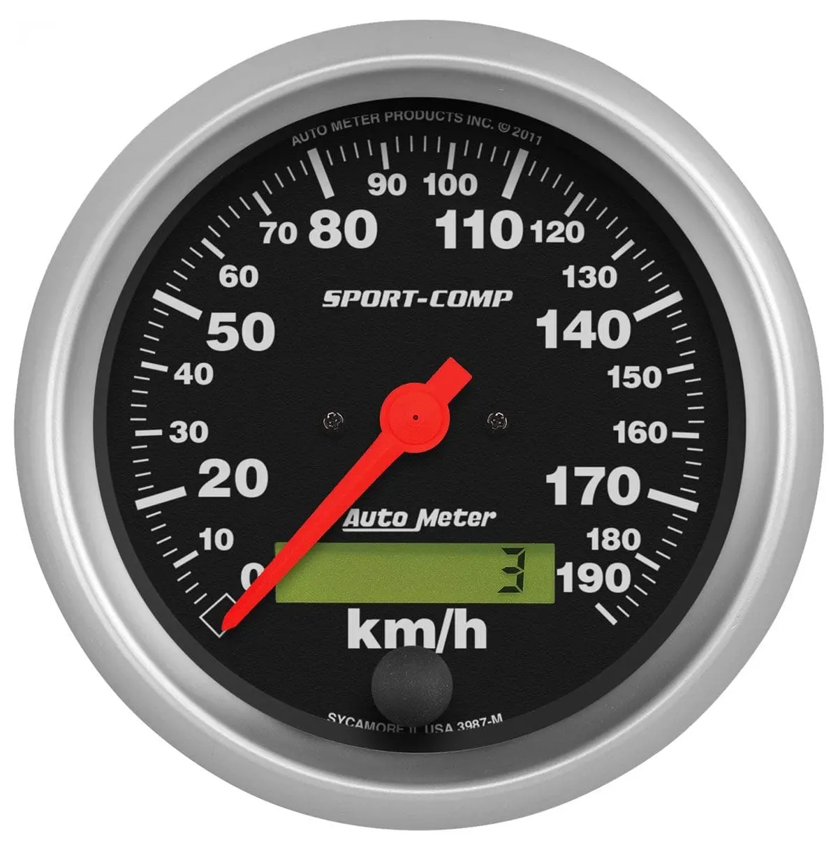 Autometer Sport-Comp Mechanical Speedometer With Black Dial And White Needle 1
