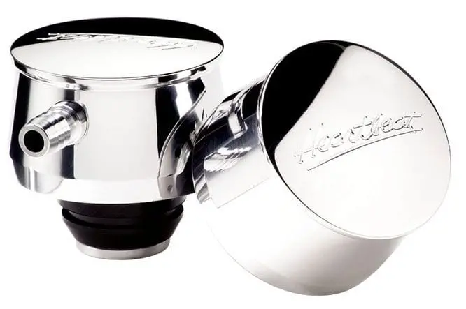 Polished Round Valve Cover Breather – Heartbeat Logo Design (Bs20520) 1