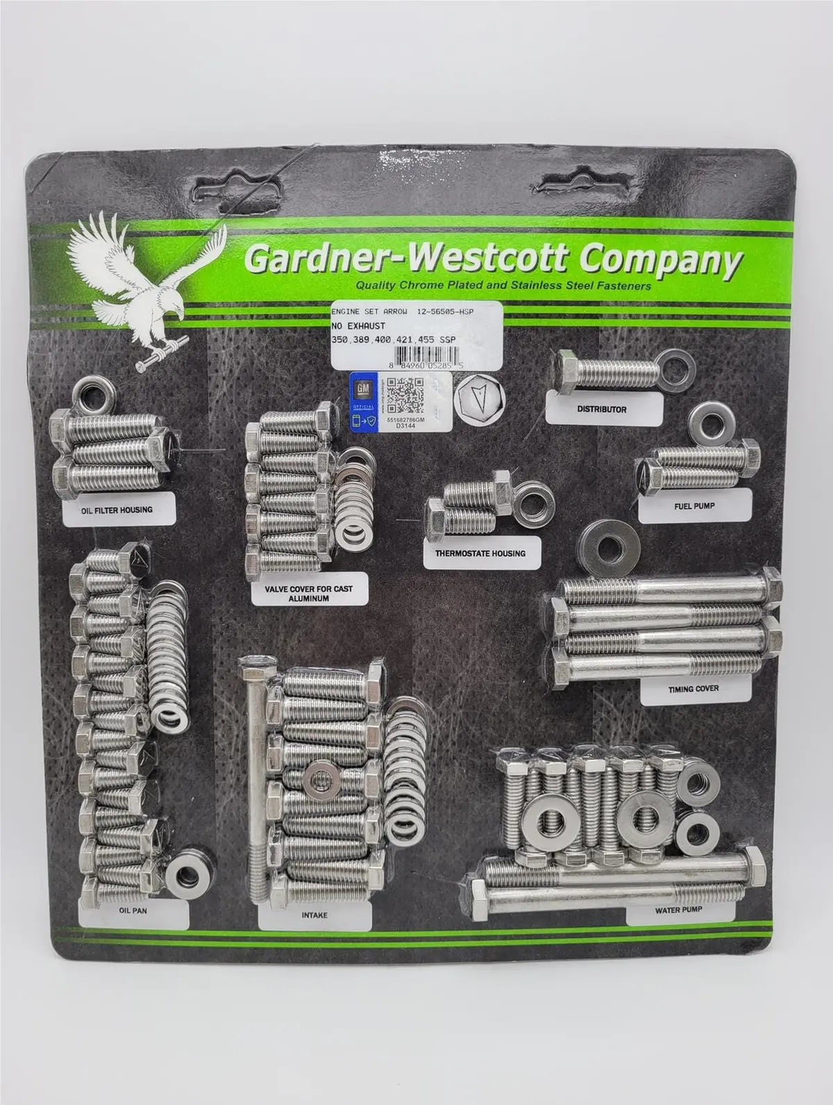 Gardner-Westcott Engine Dress-Up Bolt Kit – 12-56505-Hsp Chrome Set 1