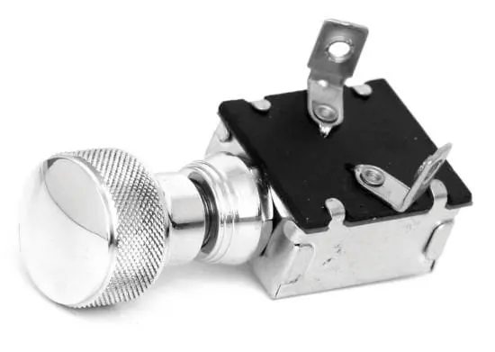 So-Cal Speed Shop Polished Knurled Headlight Switch – 2-Position 1